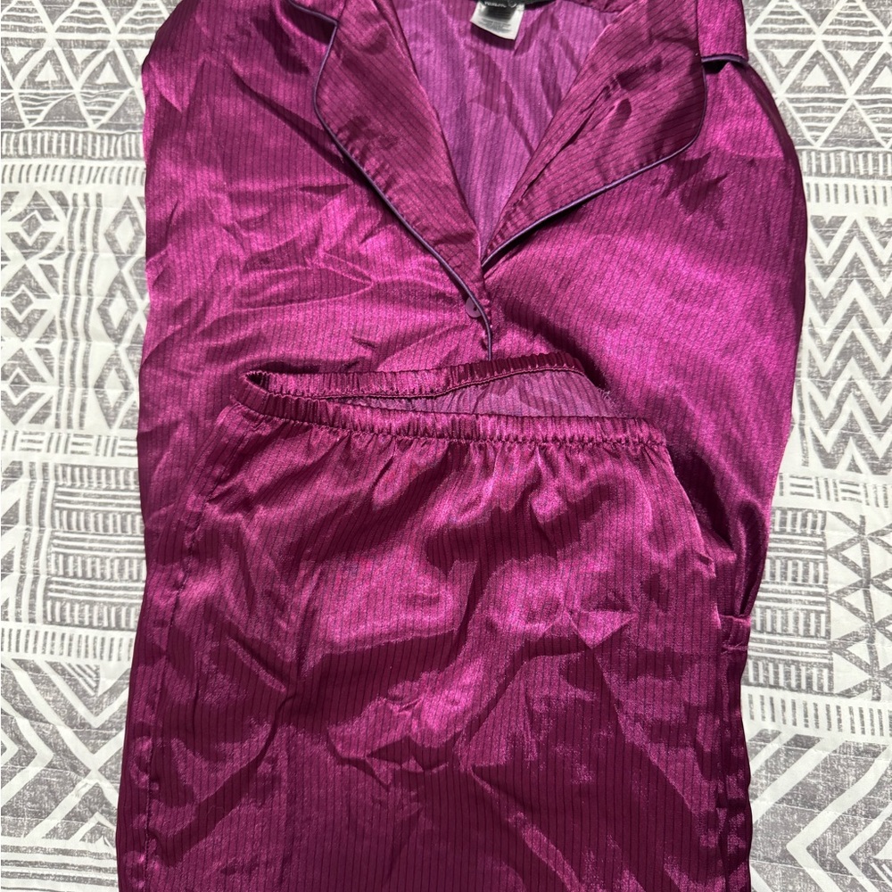 George Women's Satin Pajama Set in Rich Purple